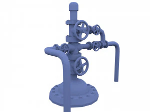 oil pumpjack wellhead weathered 1 3D Model