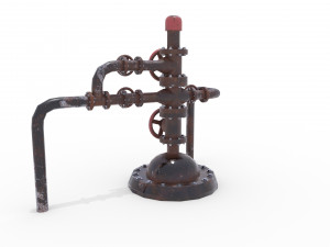 oil pumpjack wellhead weathered 2 3D Model