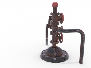oil pumpjack wellhead weathered 2 3D Model