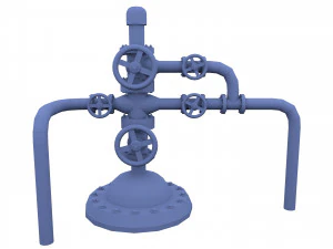 oil pumpjack wellhead weathered 2 3D Model