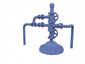 oil pumpjack wellhead weathered 2 3D Model