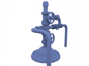 oil pumpjack wellhead weathered 2 3D Model