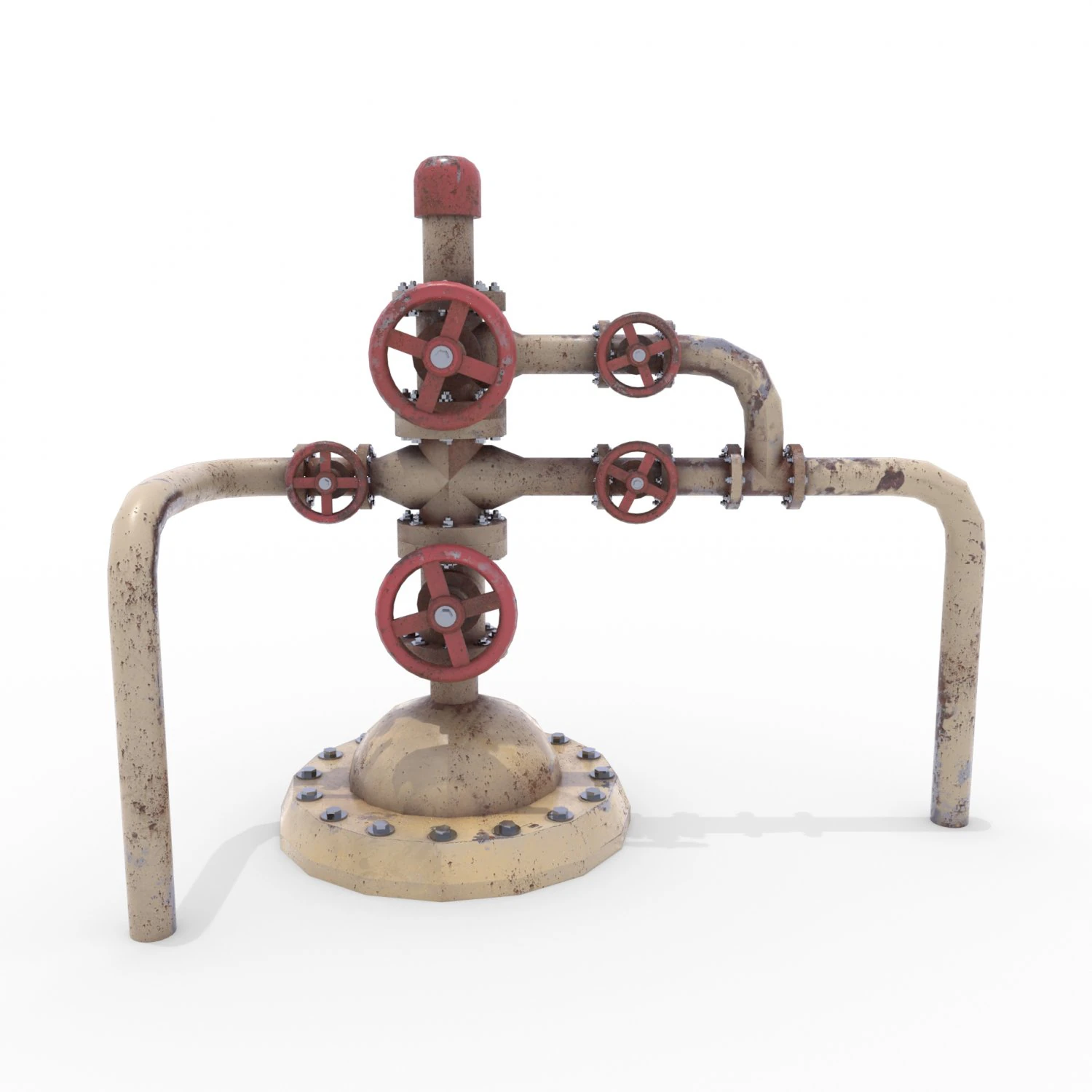oil pumpjack wellhead weathered 3 3D Model .c4d .max .obj .3ds .fbx .stl .blend