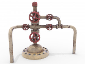 oil pumpjack wellhead weathered 3 3D Model