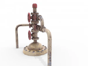 oil pumpjack wellhead weathered 3 3D Model