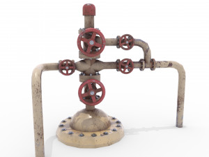 oil pumpjack wellhead weathered 3 3Dモデル