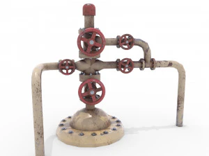 oil pumpjack wellhead weathered 3 3D Model