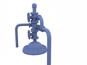 oil pumpjack wellhead weathered 3 3D Model