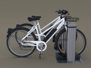 electric bicycle and station 3D Model