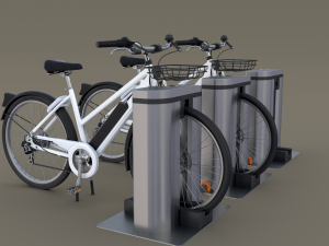 electric bicycle and station 3D-Modell