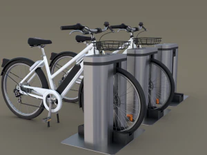 electric bicycle and station 3D Model