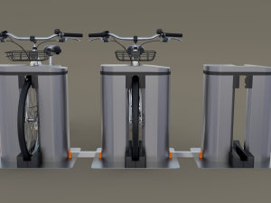 electric bicycle and station 3D-Modell