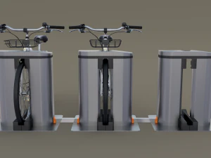 electric bicycle and station 3D Model