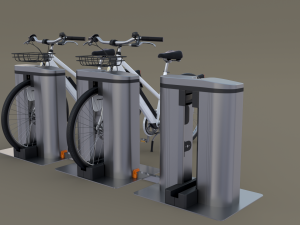 electric bicycle and station 3D-Modell