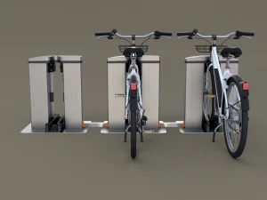 electric bicycle and station 3D Model