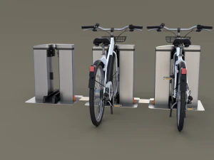 electric bicycle and station 3D Model