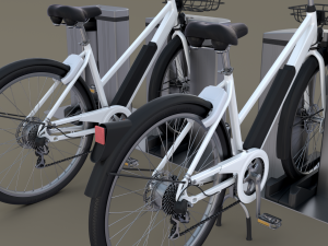 electric bicycle and station 3D-Modell