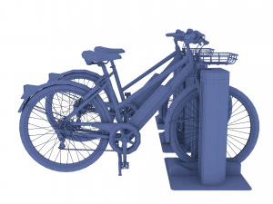 electric bicycle and station 3D Model