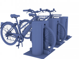 electric bicycle and station 3D-Modell