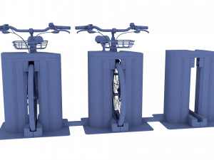 electric bicycle and station 3D Model