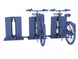 electric bicycle and station 3D Model