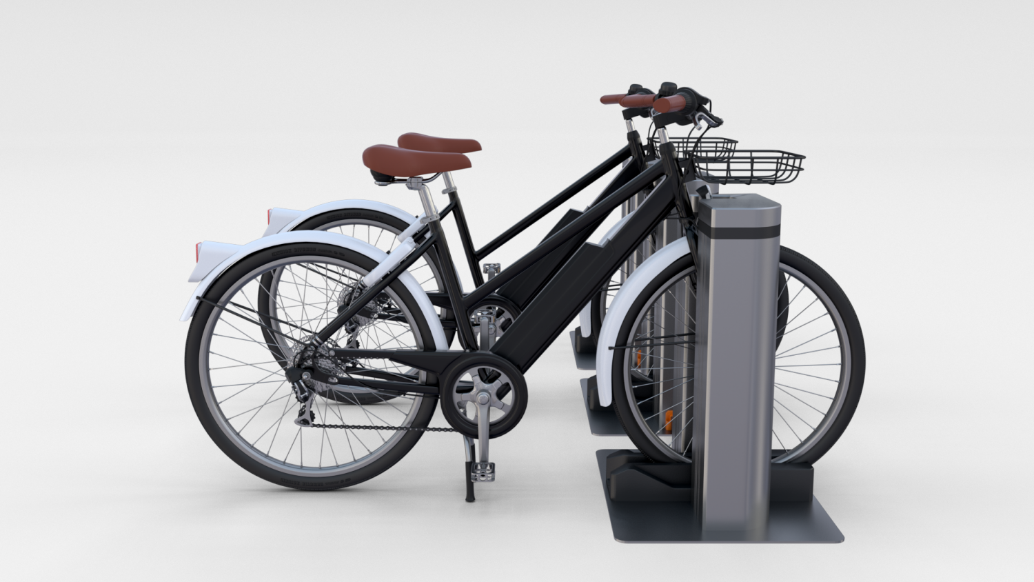 Electric Bicycle And Station Black 3d Model In Bicycle 3dexport