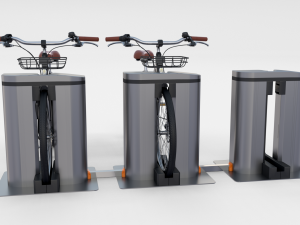 electric bicycle and station black Modello 3D