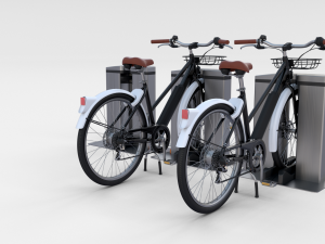 electric bicycle and station black Modello 3D