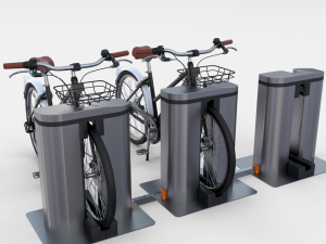 electric bicycle and station black Modello 3D
