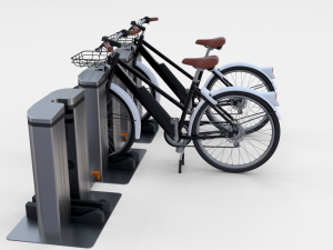 electric bicycle and station black Modello 3D