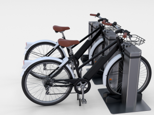 electric bicycle and station black Modello 3D