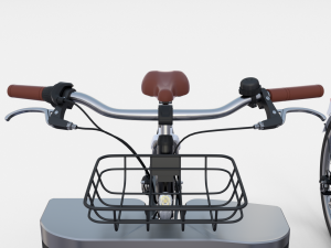 electric bicycle and station black Modello 3D