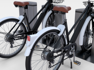 electric bicycle and station black Modello 3D