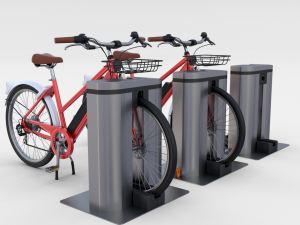 electric bicycle and station red 3Dモデル