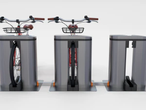 electric bicycle and station red 3D Model