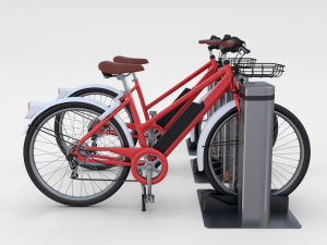 electric bicycle and station red 3Dモデル
