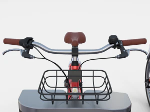 electric bicycle and station red 3D Model