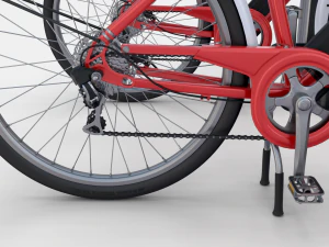 electric bicycle and station red 3D Model