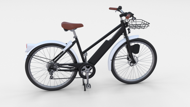 electric bicycle black Modelo 3D .c4d .max .obj .3ds .fbx .stl .blend 