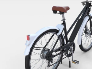 bicicletta elettrica nera Modello 3D
