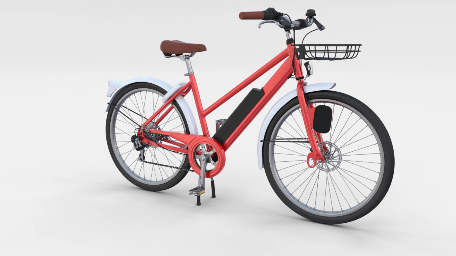 electric bicycle red 3D Model .c4d .max .obj .3ds .fbx .stl .blend