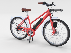 electric bicycle red 3D Model