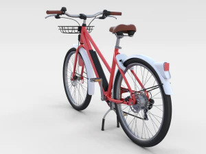 electric bicycle red 3D Model