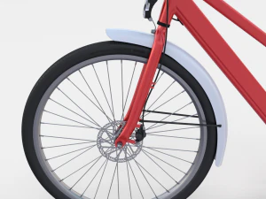 универсальный велосипед красного цвета 3D Модель