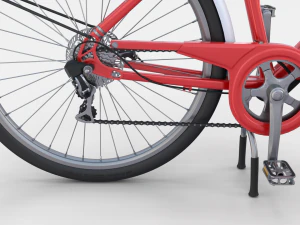 универсальный велосипед красного цвета 3D Модель