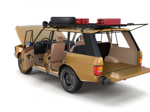 range rover classic with chassis and interior v1 3D Model