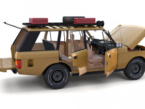 range rover classic with chassis and interior v1 Modèle 3D