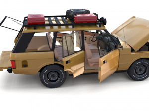 range rover classic with chassis and interior v1 Modèle 3D