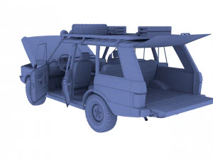 range rover classic with chassis and interior v1 3D Model