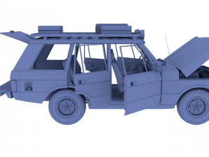 range rover classic with chassis and interior v1 3D Model
